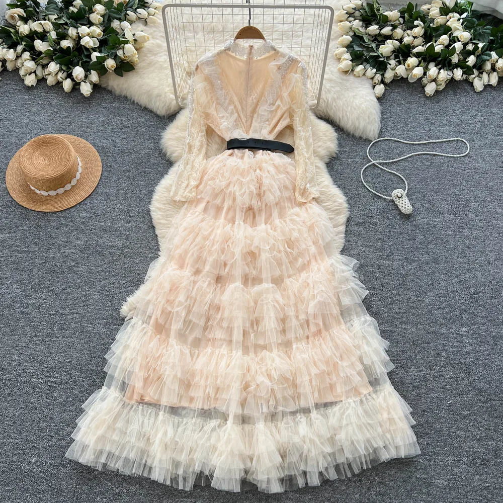 Rhinestone Sequin Ruched Boho Sundress