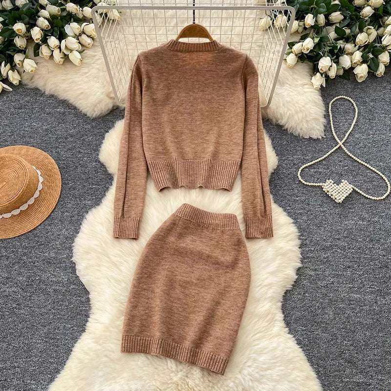 Knit Sweater and Midi Skirt Set