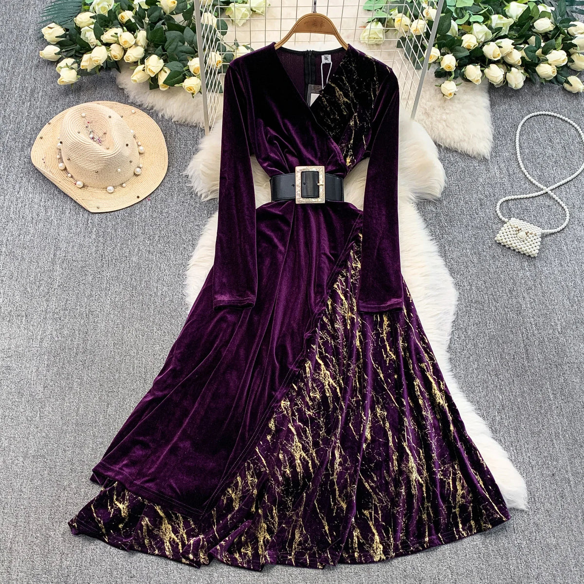 Criss-Cross Asymmetrical Long Sleeve Dress