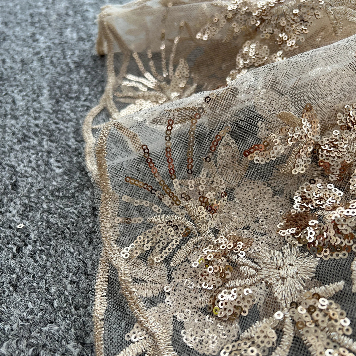 Embroidered Sequin Sleeveless Evening Dress