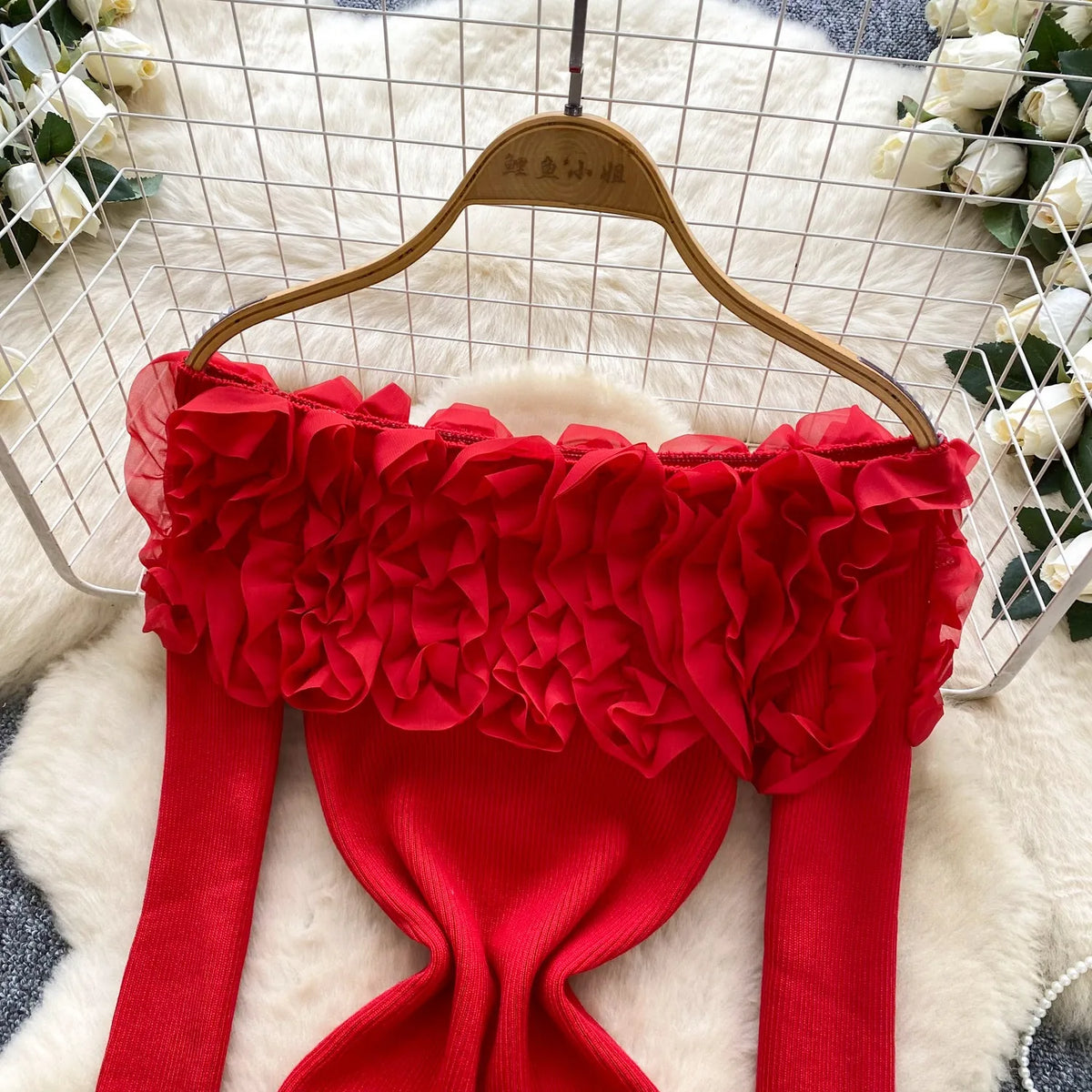 Off-Shoulder Knit Bodycon Mini Dress