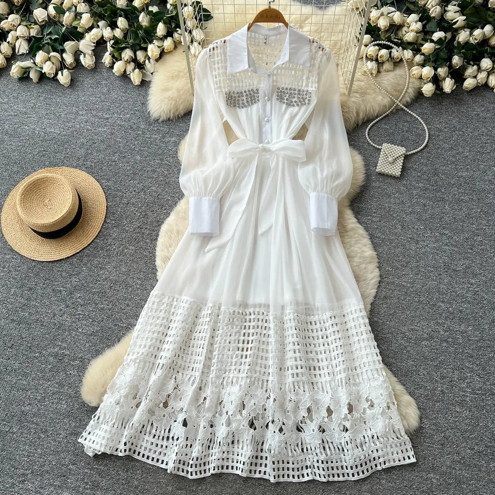 Cutout Puff Sleeve Bandage Dress