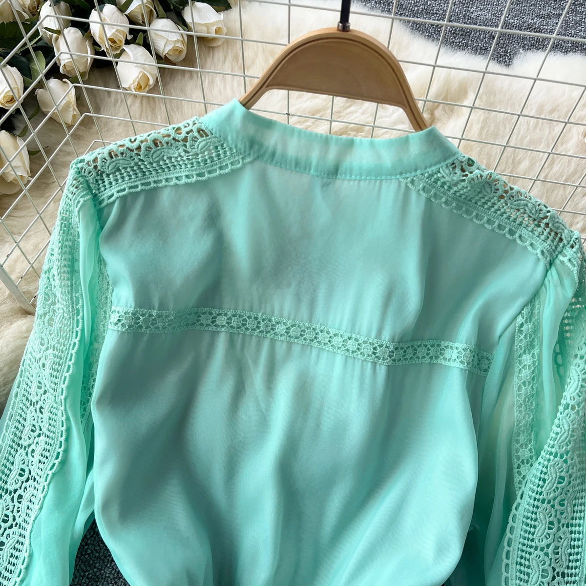 French Lace Patchwork A-Line Dress