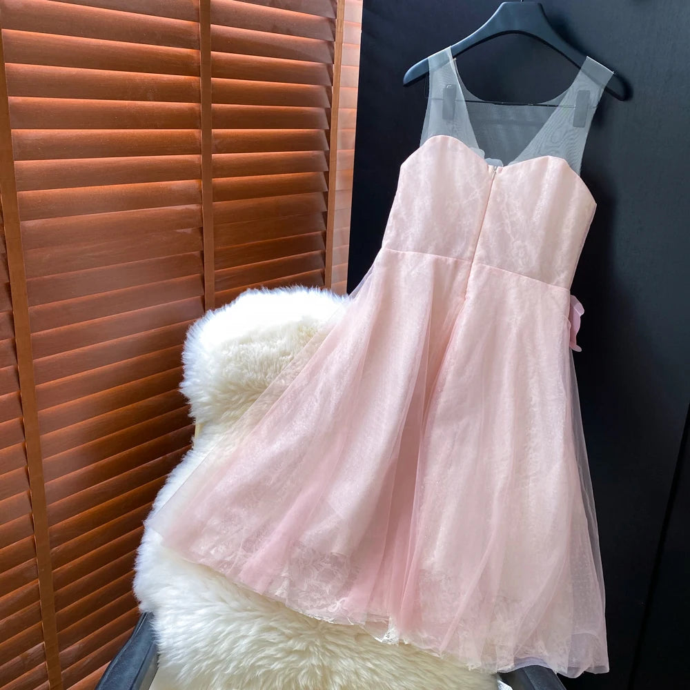 3D Mesh Evening Party Dress