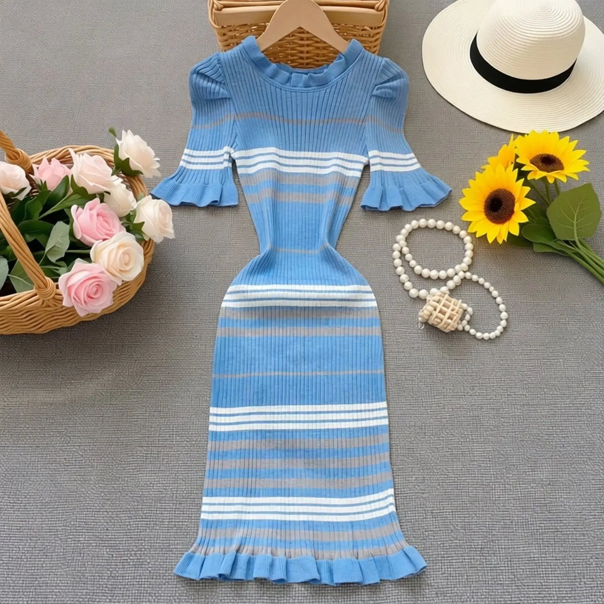 Short Sleeve Knit Bodycon Dress