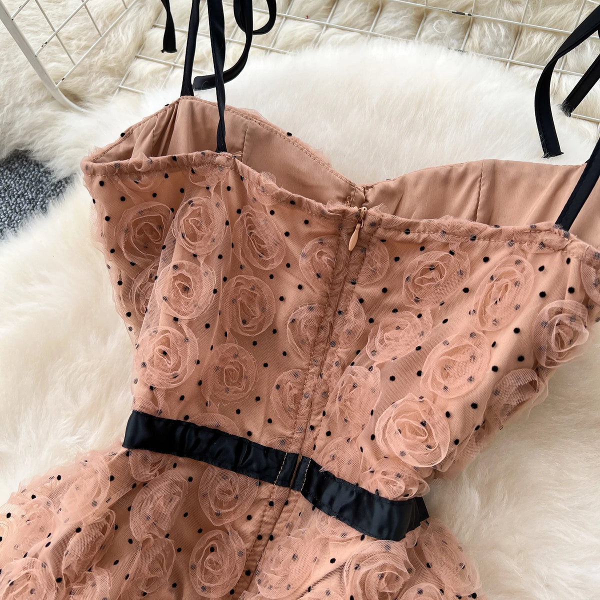 Sculpted Detail A-Line Long Dress