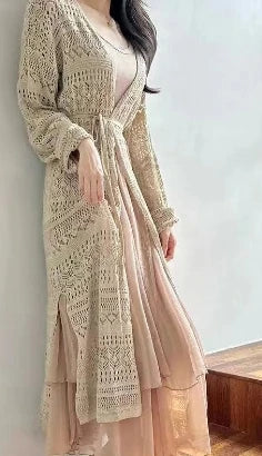 Boho Cutout Long Sleeve Cardigan