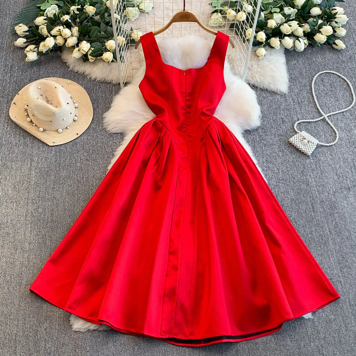 Rhinestone Off-Shoulder Dress