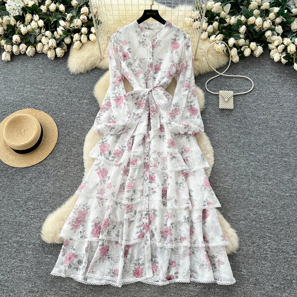 Vintage Lantern Sleeve Paneled Fairy Dress