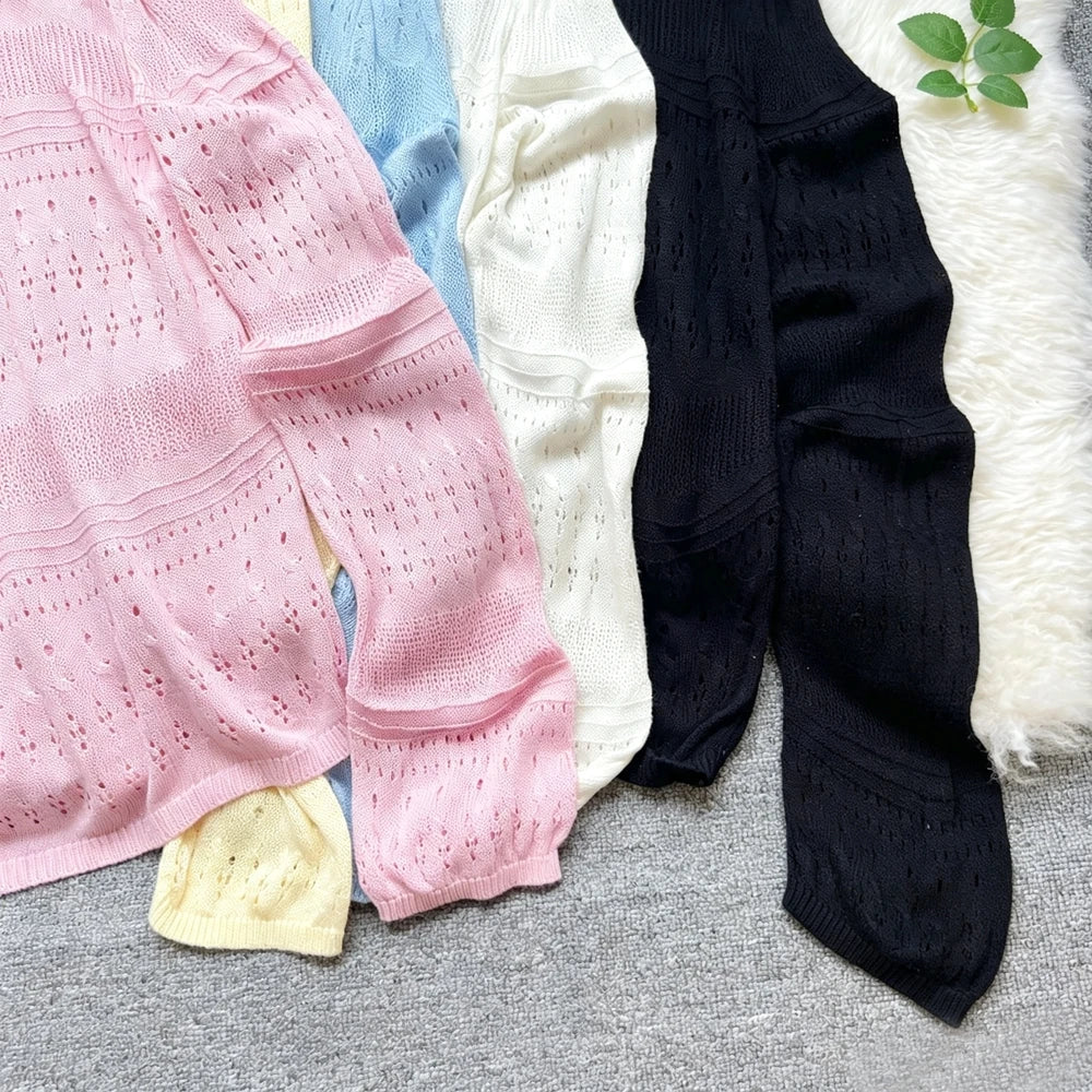 Hollow Out Knit Pullover Sweater