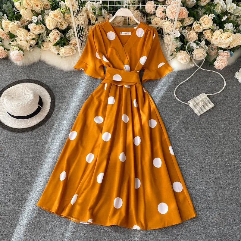 Polka Dot Swing Maxi Dress