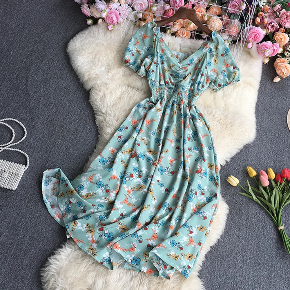 Vintage Floral Maxi Summer Dress