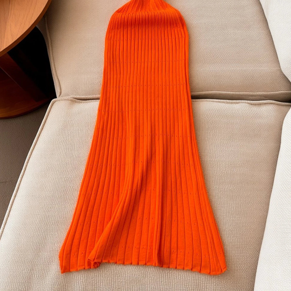 Patchwork Knit Bodycon Maxi Dress