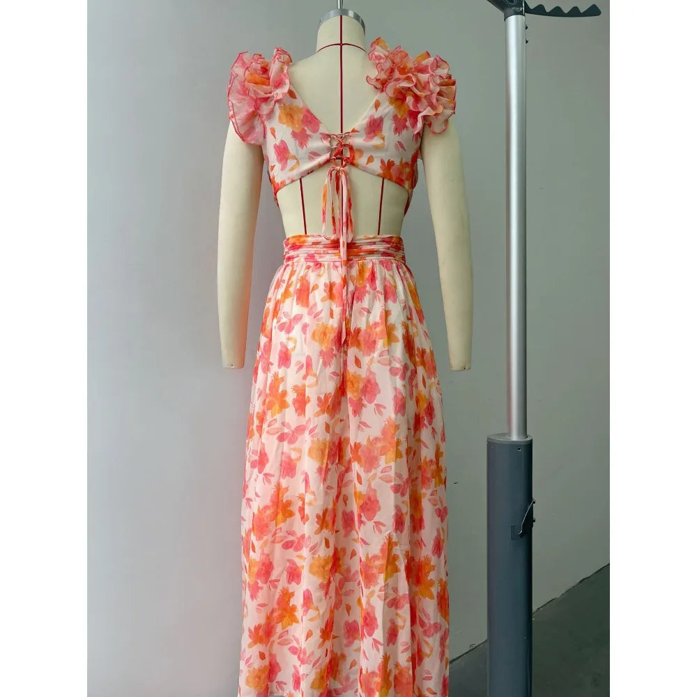 Print Cutout Off-Shoulder Dress