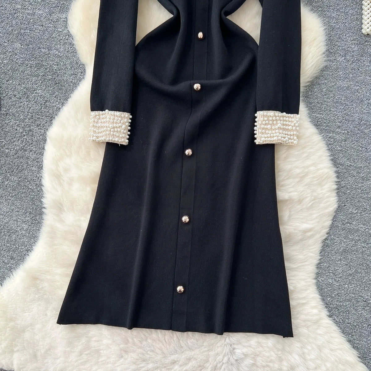Pearl Knit A-Line Maxi Dress
