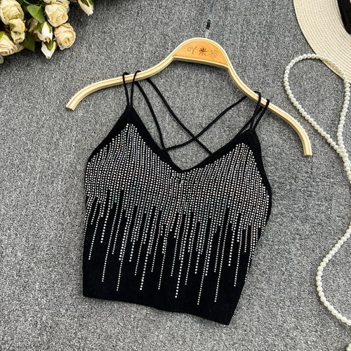 Glitter Sequin Corset Crop Top