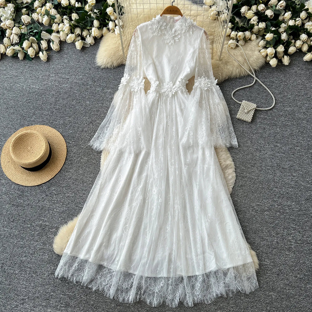 Floral Cinched Waist Maxi Dress