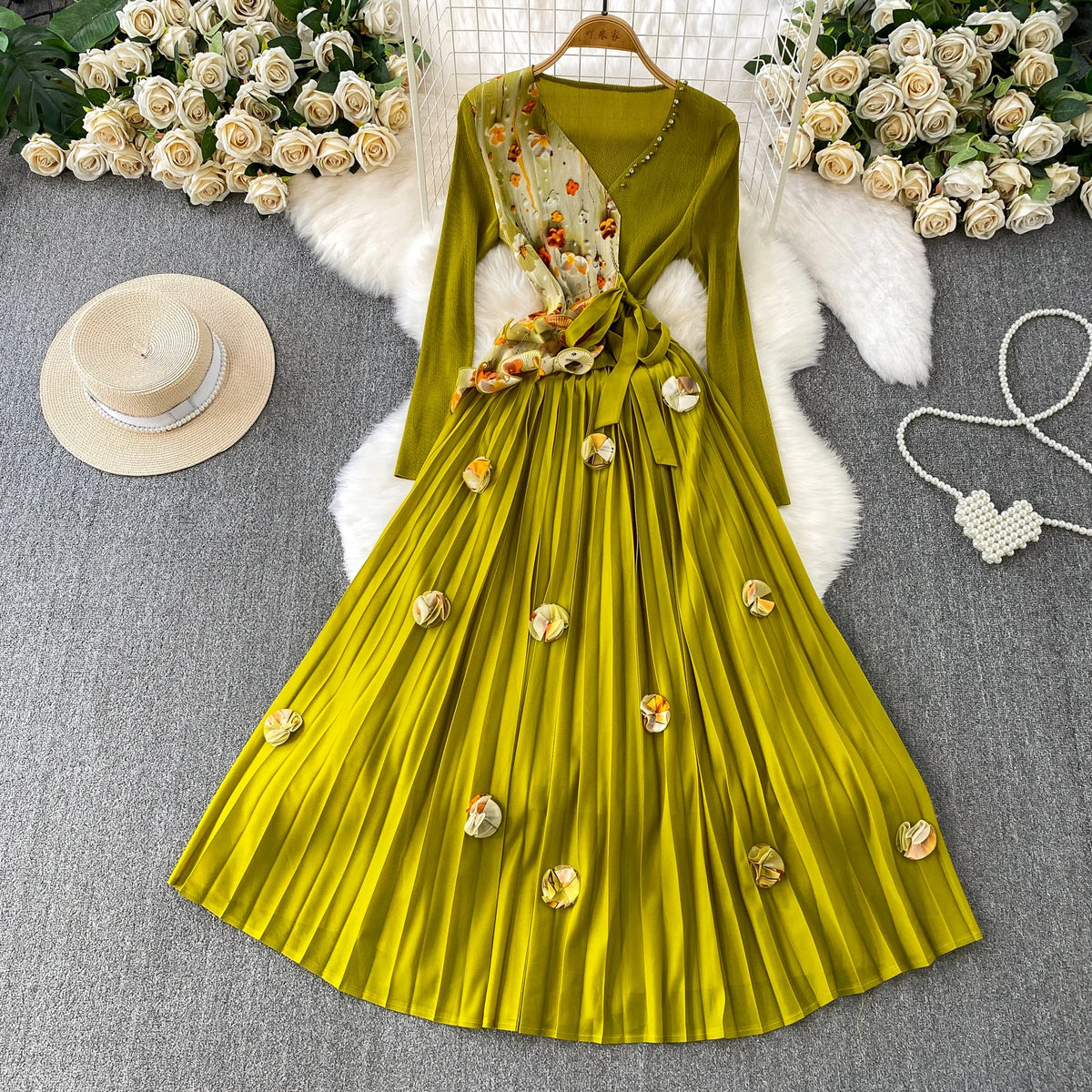 Sculpted Ruched Long Sleeve Party Dress