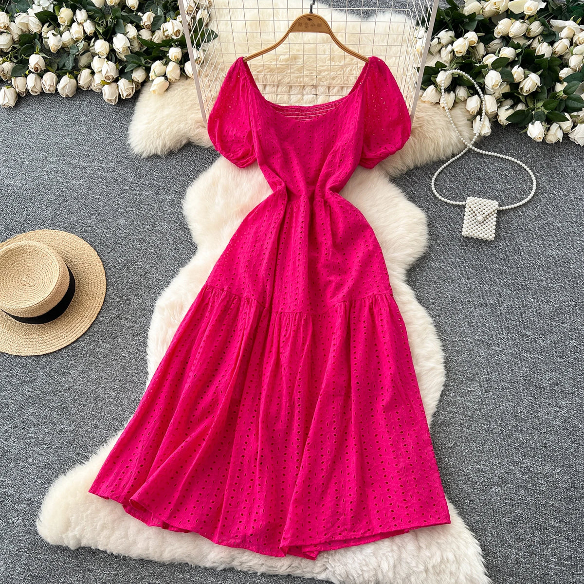 Embroidered Cutout Slim Maxi Dress