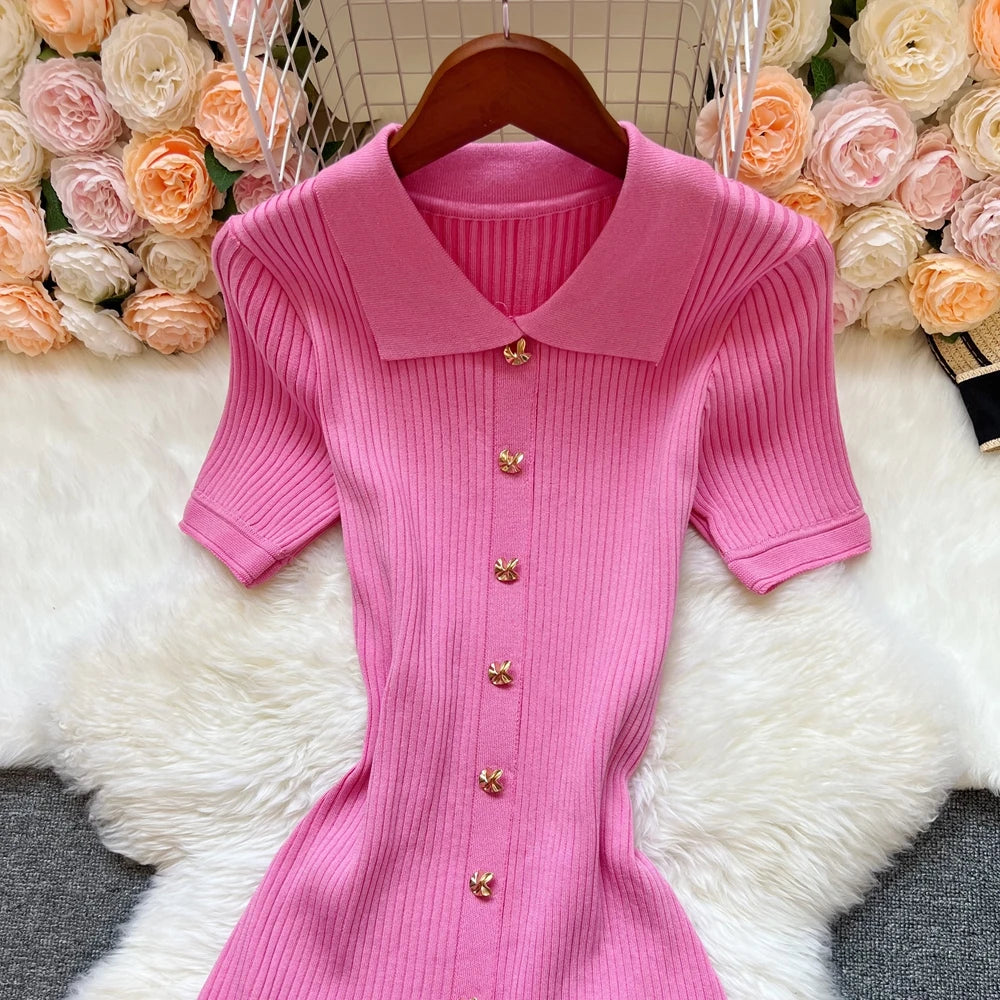 Patchwork Knit Maxi Shirt Sweater Dress