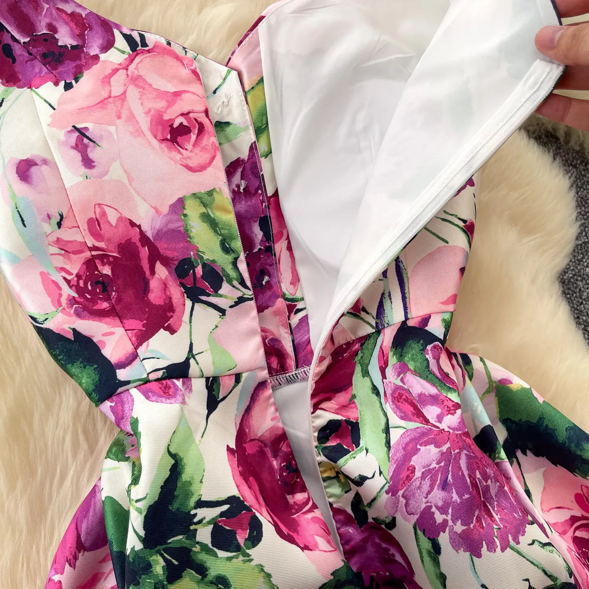 Floral Print Sleeveless A-Line Dress