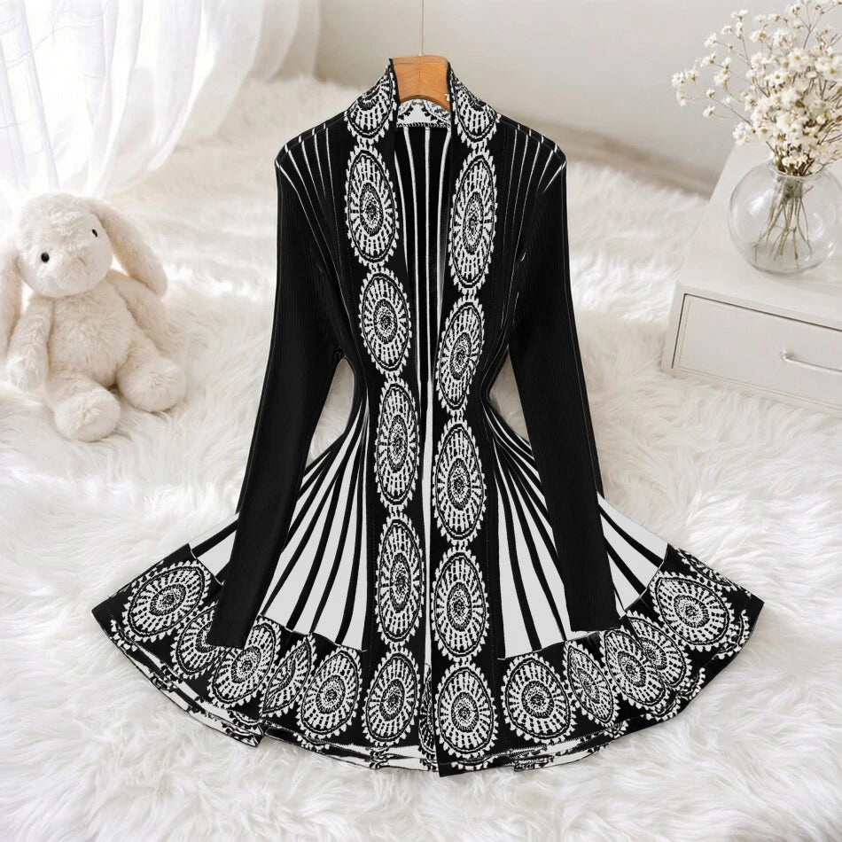 Open Stitch Ethnic Knit Cardigan
