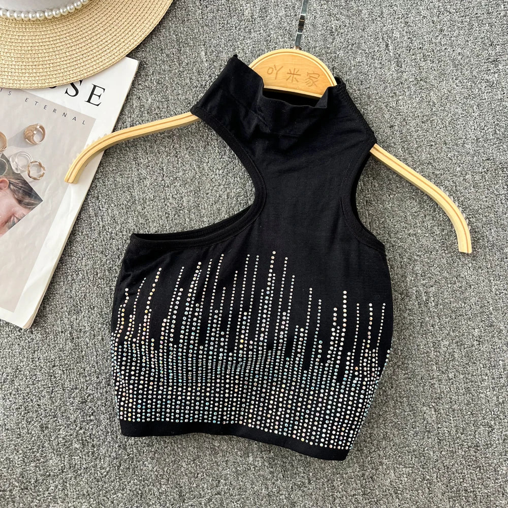 Glitter Sequin Corset Crop Top