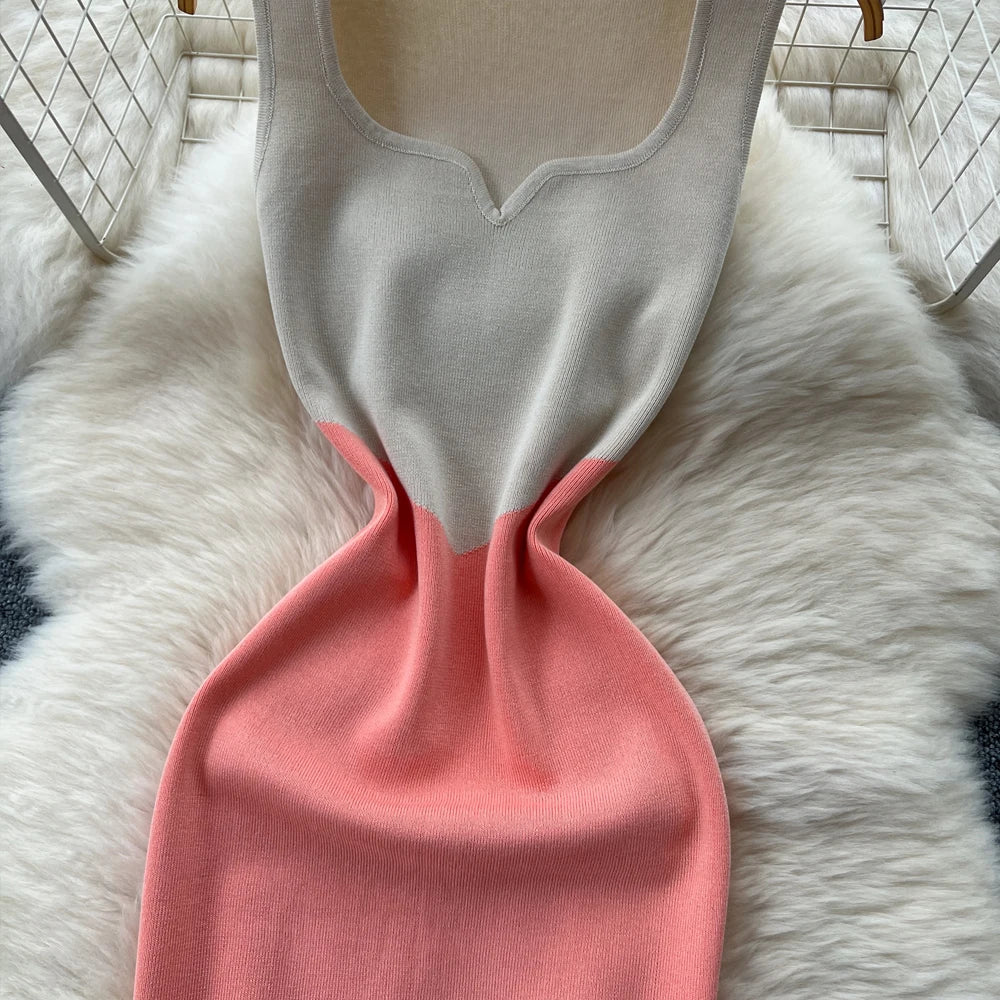 Knit Wrap Bodycon Office Dress