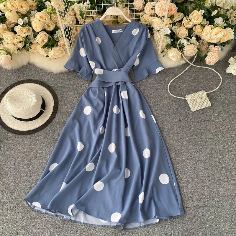 Polka Dot Swing Maxi Dress