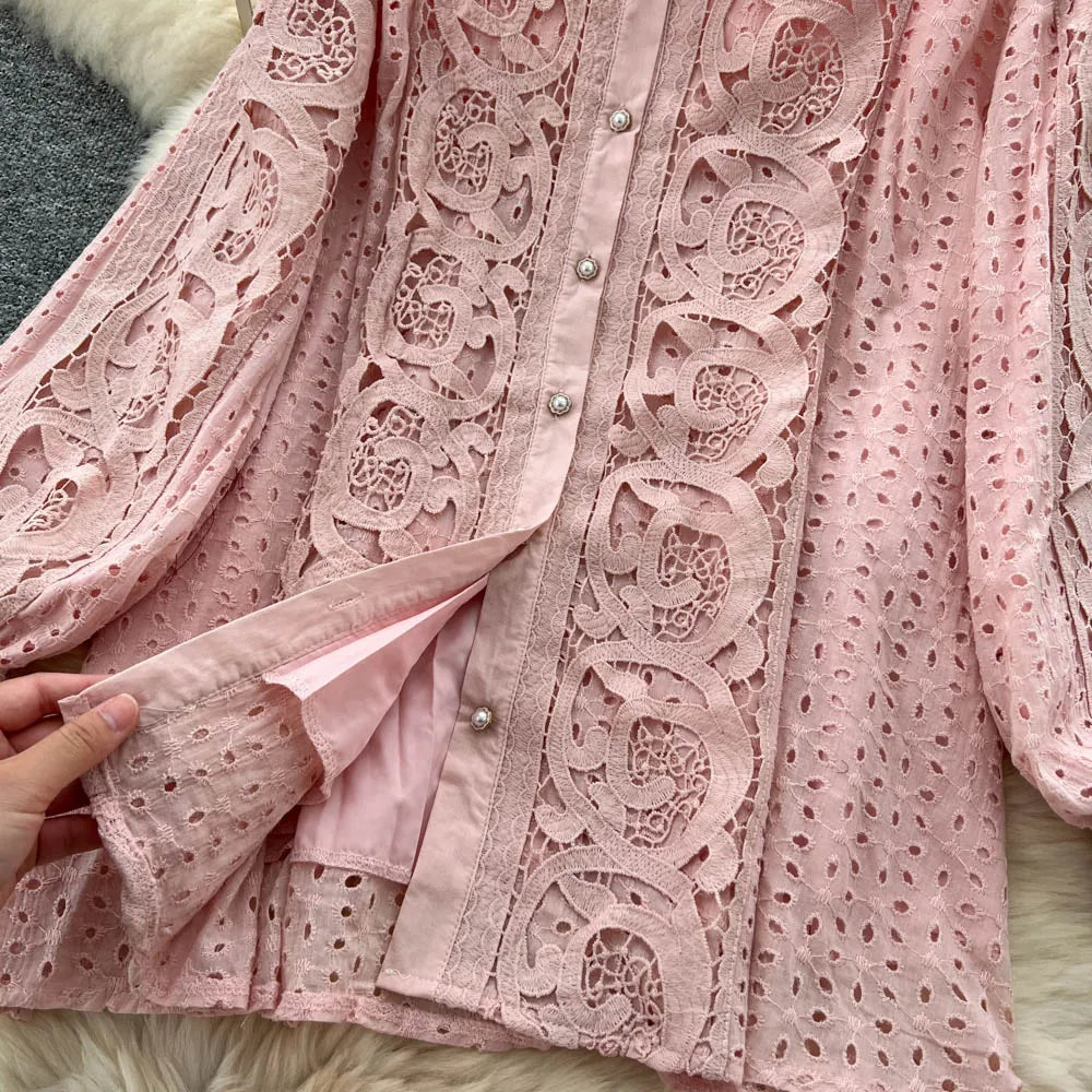 Lace Top and Pants Set
