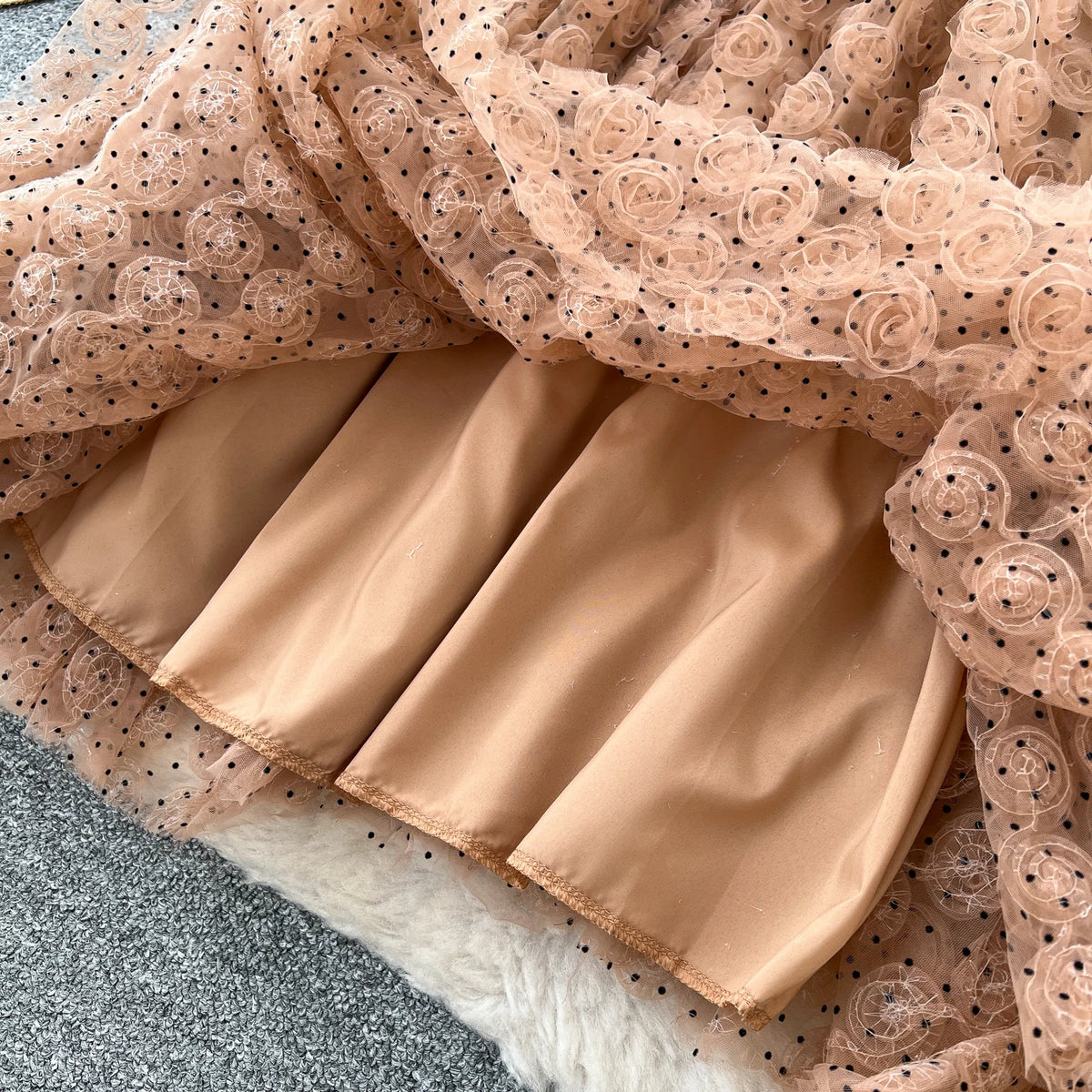 Sculpted Detail A-Line Long Dress
