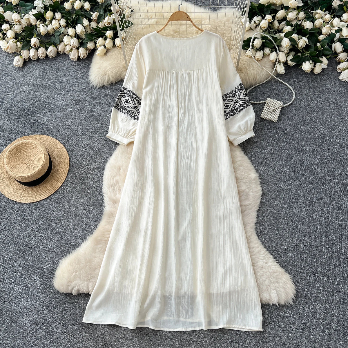 Ruched Boho Maxi Dress