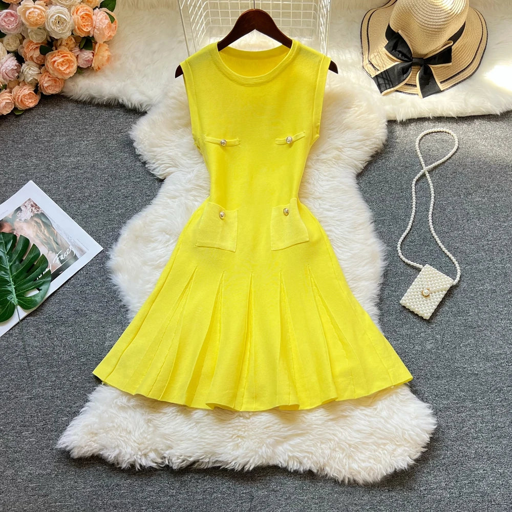 Pleated A-Line Mini Dress