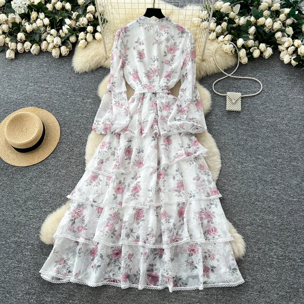 Vintage Lantern Sleeve Paneled Fairy Dress