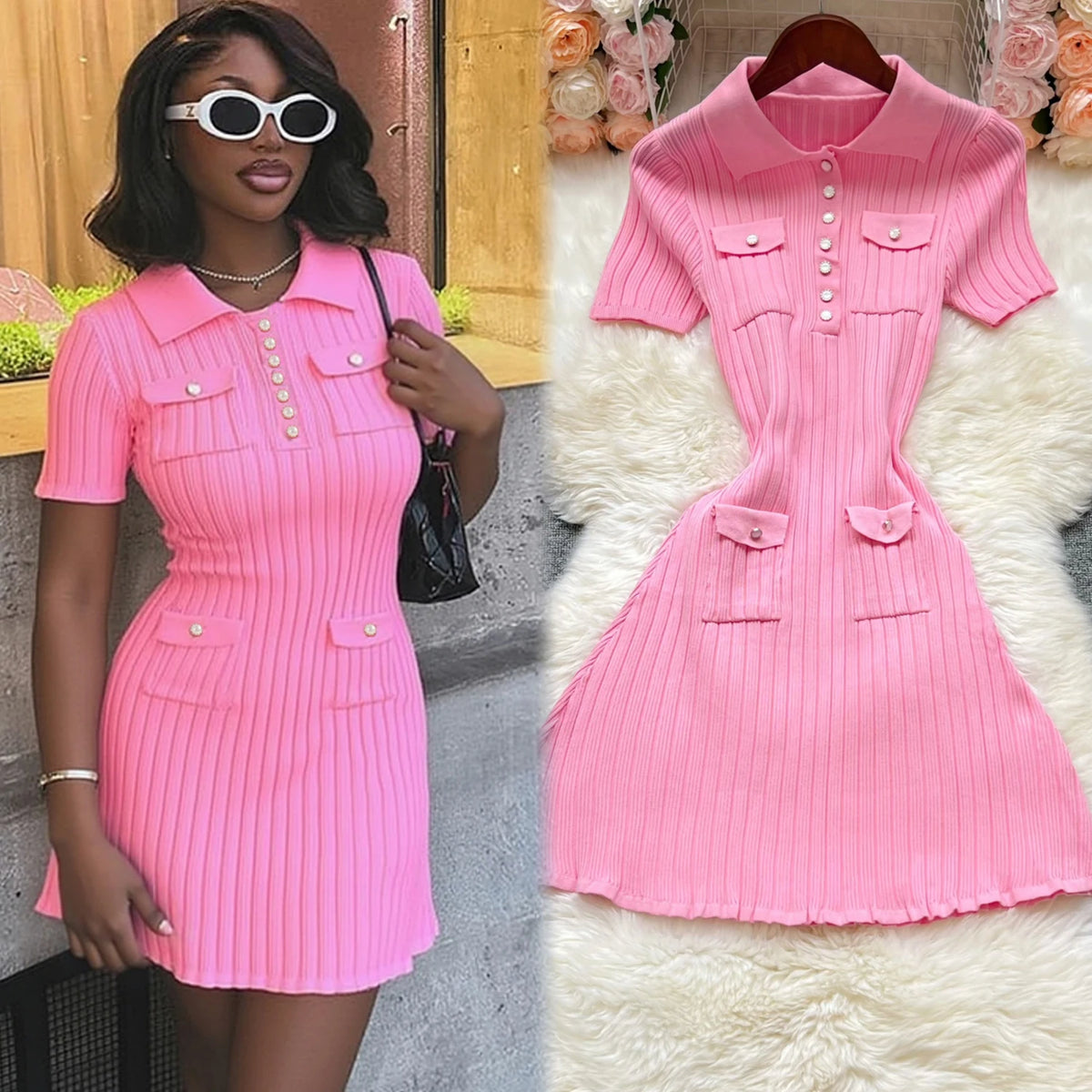 Collared A-Line Mini Party Dress