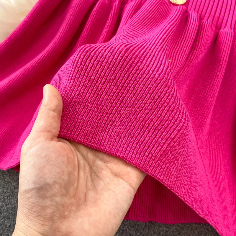 V-Neck Long Sleeve Knit Mermaid Dress