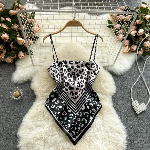 Lace-Up Backless Print Corset Crop Top