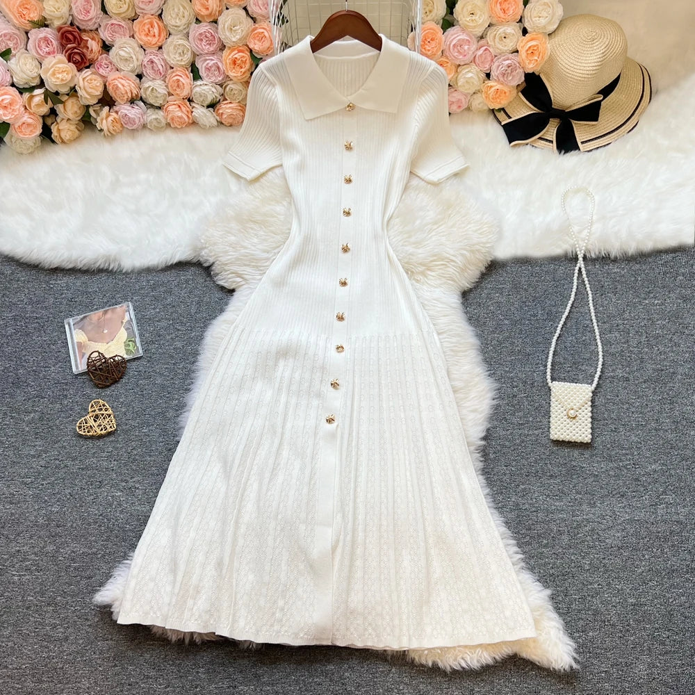 Patchwork Knit Maxi Shirt Sweater Dress