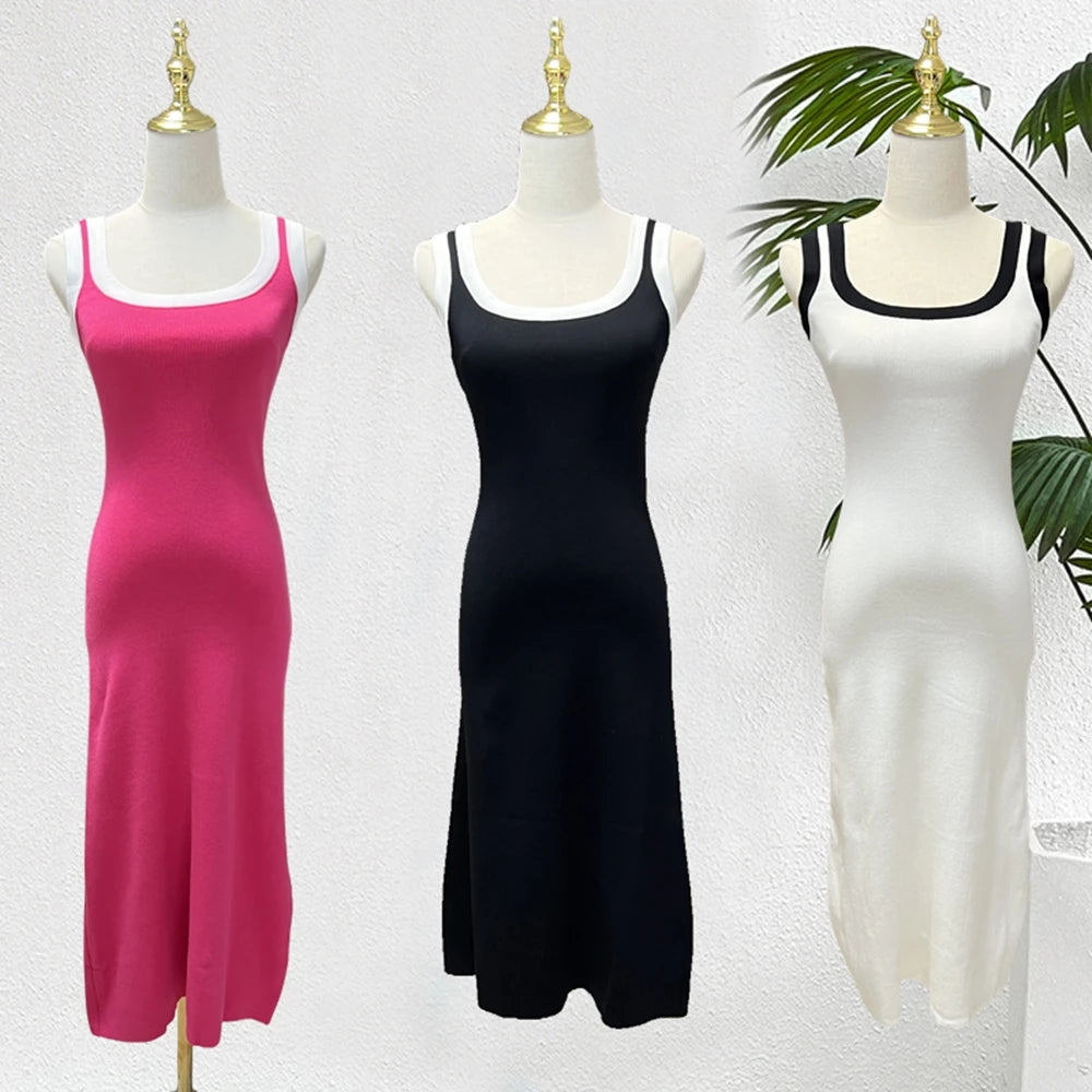 Sleeveless Knit A-Line Maxi Tank Dress