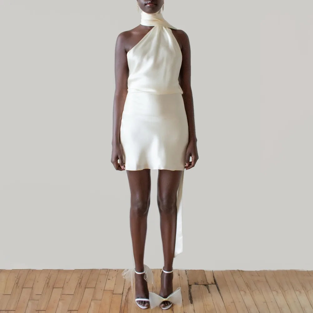 Sleeveless Satin Party Mini Dress