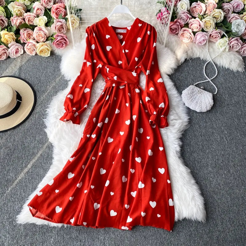 Long Sleeve Bandage A-Line Maxi Dress