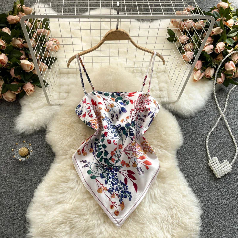 Lace-Up Backless Print Corset Crop Top