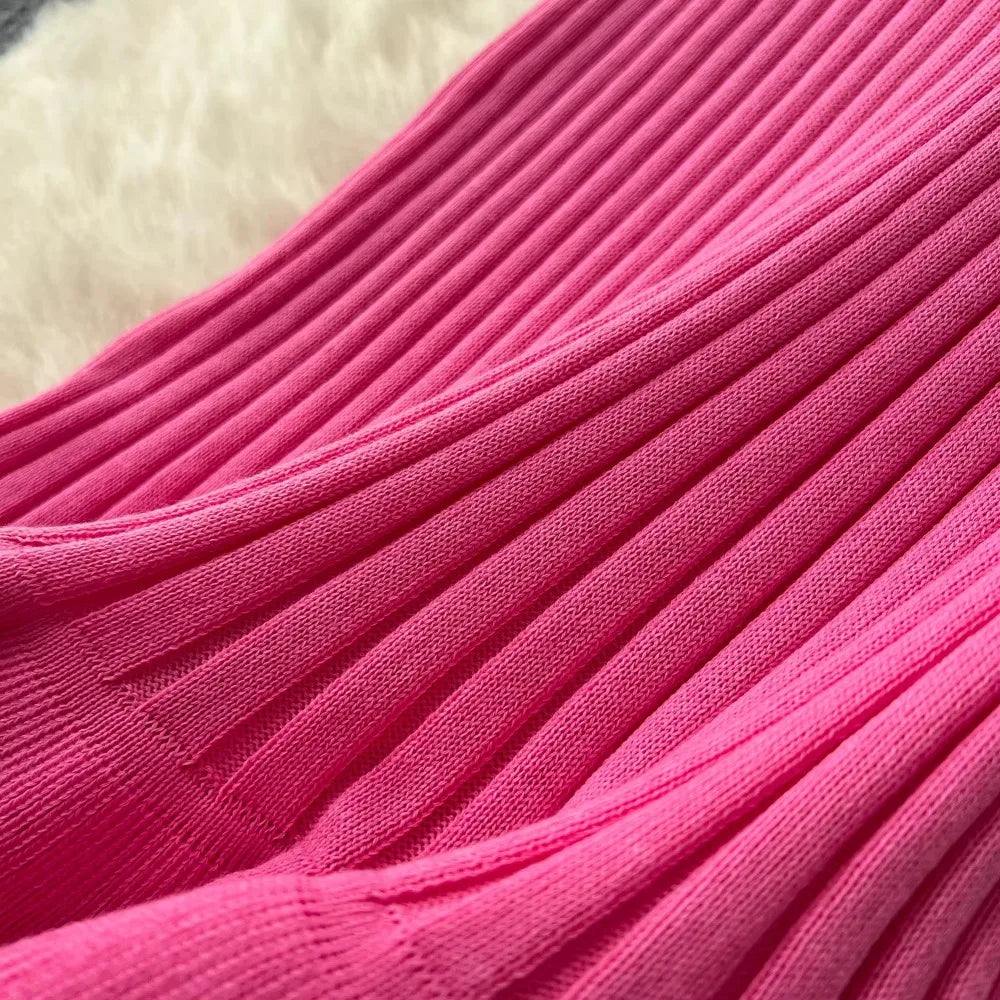 Peter Pan Collar Knit Mermaid Dress