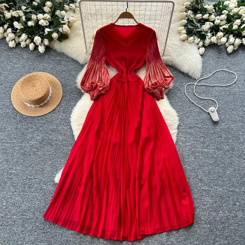 Tassel Puff Sleeve Slim Dress