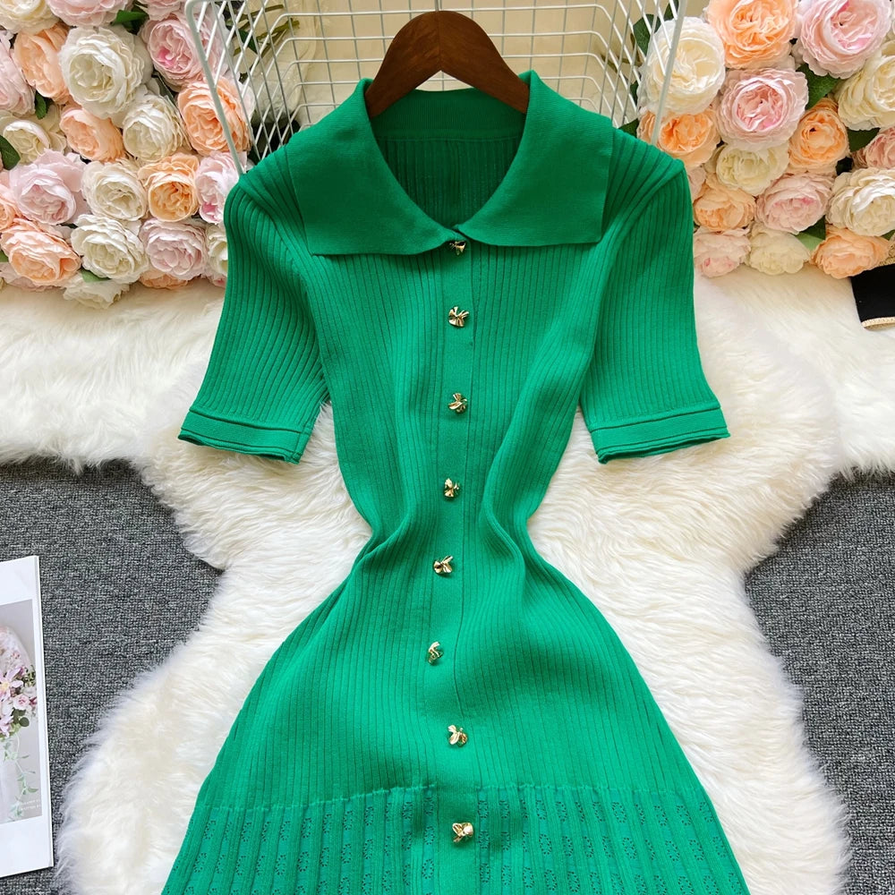 Ruffle Knit Bodycon Maxi Dress