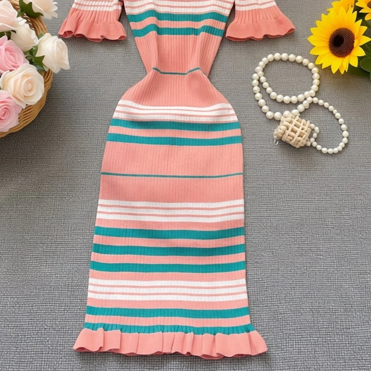 Short Sleeve Knit Bodycon Dress