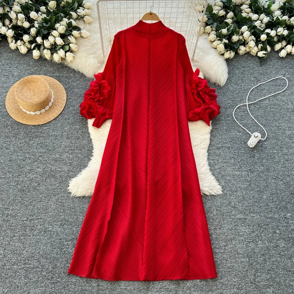3D Floral Rhinestone Evening Dress