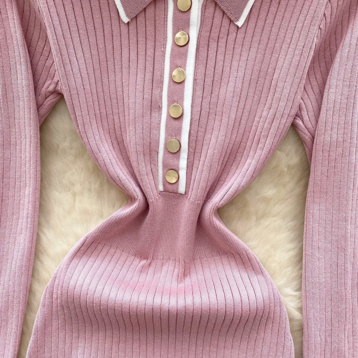 Collared Knit Maxi Sweater Dress