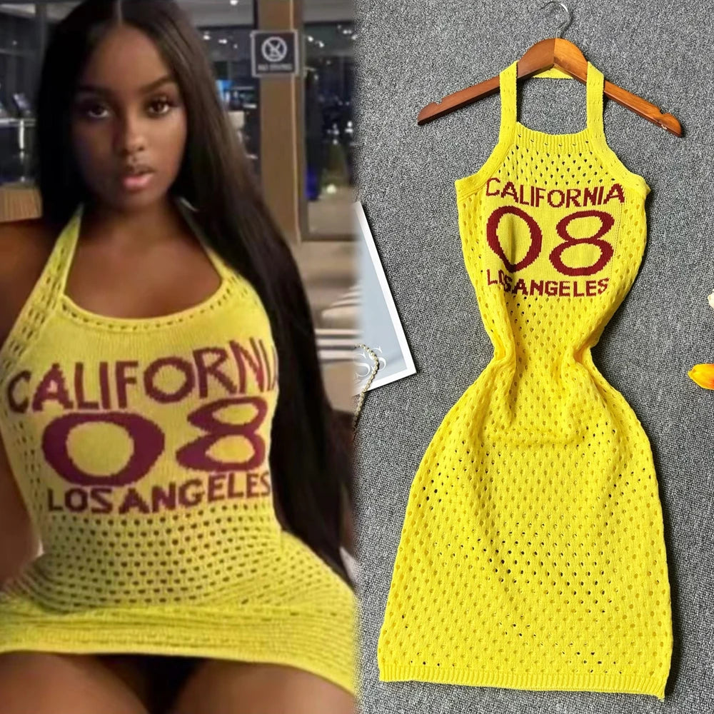Halter Knit Bodycon Mini Dress