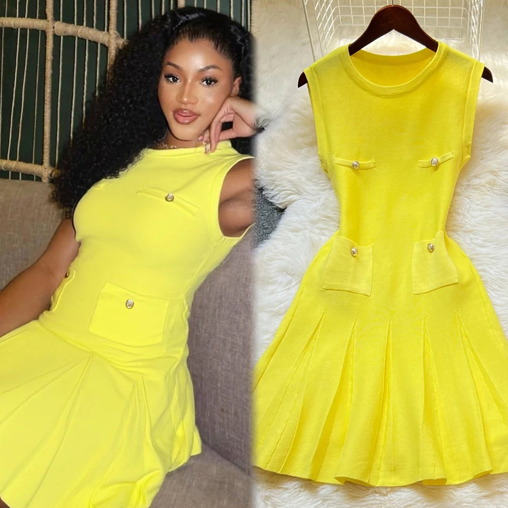 Pleated A-Line Mini Party Dress